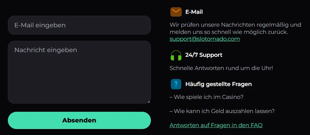 Slotornado Casino Hilfezentrum – FAQ, Kundensupport und verantwortungsvolles Spielen 24/7